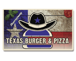 Texas Burger & Pizza logo.
